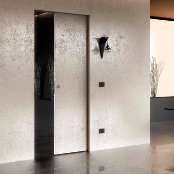 Ermetika Absolute Energy kábelezhető egyszárnyú falban futó tolóajtó tokborítás nélküli fémváz gipszkarton falhoz ENSC