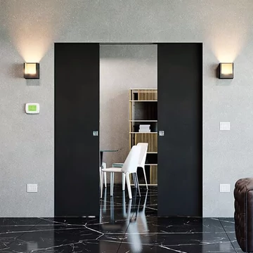 Ermetika Absolute Energy kábelezhető Kétszárnyú falban futó tolóajtó tokborítás nélküli fémváz vakolható falhoz ENDI