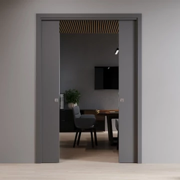 Ermetika Classic EvoKit kétszárnyú falban futó tolóajtó tokborításos fémváz gipszkarton falhoz EKDC