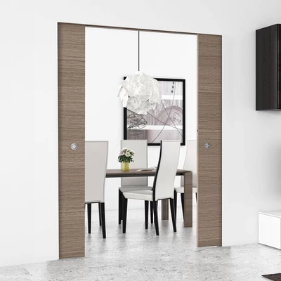 Ermetika Absolute Evo kétszárnyú falban futó tolóajtó tokborítás nélküli fémváz vakolható falhoz 2000x2100 mm 150 mm ABDI