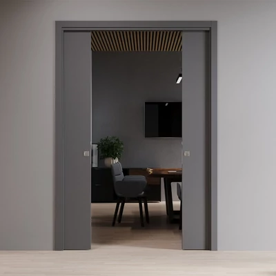 Ermetika Classic EvoKit kézszárnyú falban futó tolóajtó tokborításos fémváz gipszkarton falhoz 1200x2100 mm 100/125 mm EKDC.10